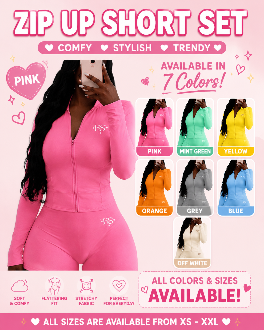 • zip up short sets .